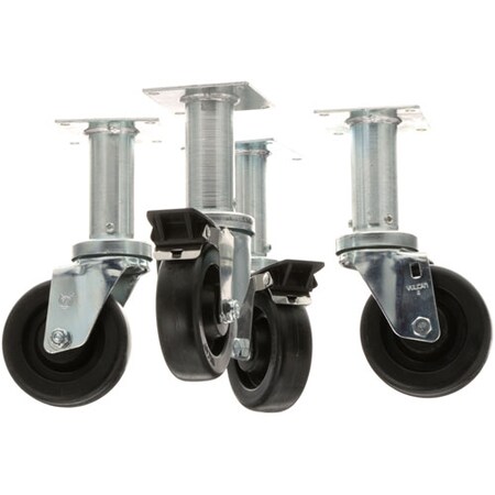 Magikitchen Products Casters , 4"Wheel, 9"Lift, 4 Pk B3901504
